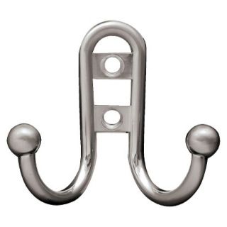 Liberty Hardware Double Robe Hook with Ball End   Satin Nickel (Set of 3)
