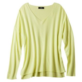 Mossimo Womens Plus Size V Neck Pullover Sweater   Green 4