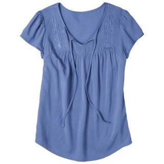 Mossimo Supply Co. Juniors Challis Embroidered Top   Blue XL(15 17)