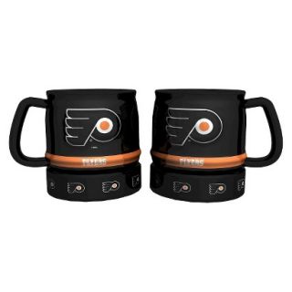 Boelter Brands NHL 2 Pack Philadelphia Flyers Puck Style Coffee Mug   Black (16