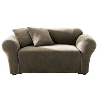 Sure Fit Stretch Pique Sofa Slipcover   Taupe