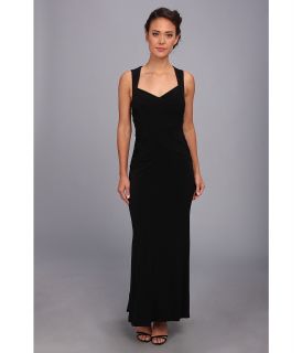Laundry by Shelli Segal Woven Bodice Jersey Gown Womens Dress (Black)