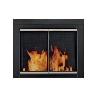 Alsip Fireplace Glass Door   For Masonry Fireplaces, Medium, Black with Satin