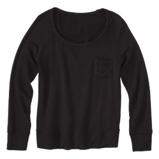 Merona Womens Plus Size Long Sleeve Sweatshirt   Black 2