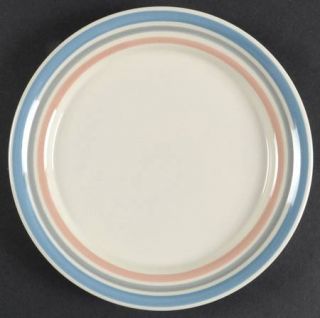 International Coronado Salad Plate, Fine China Dinnerware   Blue,Gray&Pink Bands