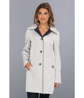 Nautica Single Breasted Hooded Rain Coat Womens Coat (White)