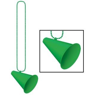 Beads with Megaphone Medallion   Green
