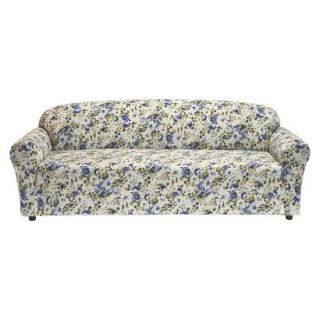 Jersey Sofa Slipcover   Floral Blue