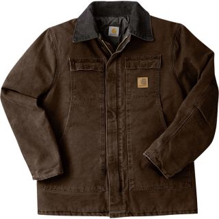 Carhartt Sandstone Traditional Quilt Lined Coat   Dark Brown, XL, Model C26