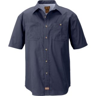 Gravel Gear Brushed Twill Short Sleeve Work Shirt with Teflon   Navy, 3XL