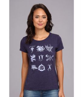 Fox Spirit Crew Neck Tee Womens T Shirt (Blue)