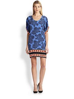 Etro Silk Printed Tunic   Navy