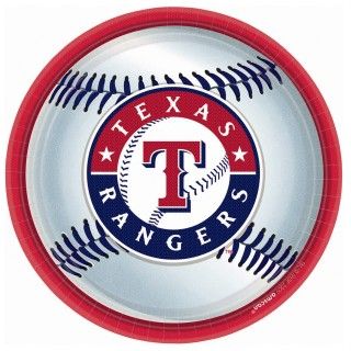 Texas Rangers Baseball Round Dinner Plates
