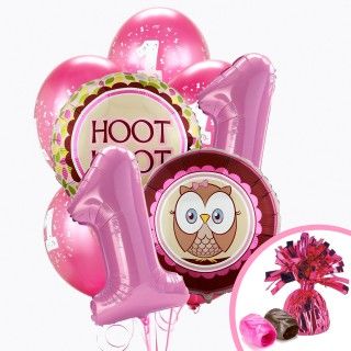 Look Whoos 1 Pink Balloon Bouquet