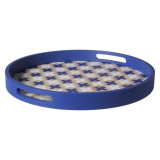Threshold Cross Patterned Tray   Blue