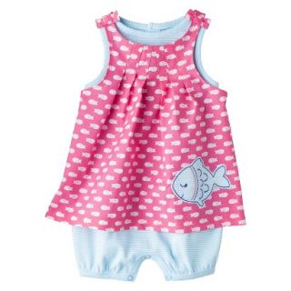 Just One YouMade by Carters Newborn Girls Romper Set   Pink/Turquoise 9 M