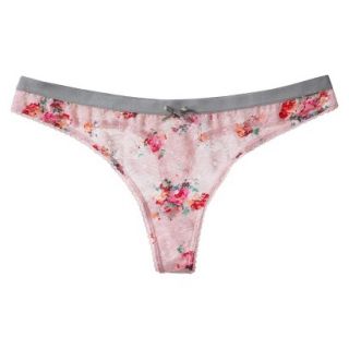Xhilaration Juniors All Over Lace Thong   Pink L
