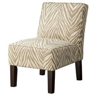 Skyline Armless Upholstered Chair Burke Armless Slipper Chair   Khaki Zebra