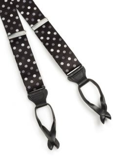 Paul Fredrick Mens Dot Silk Suspenders