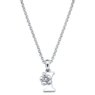 Little Diva Sterling Silver Diamond Accent Initial I Pendant Necklace   Silver