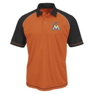MLB Mens Miami Marlins Synthetic Polo T Shirt   Orange/Black (XXL)