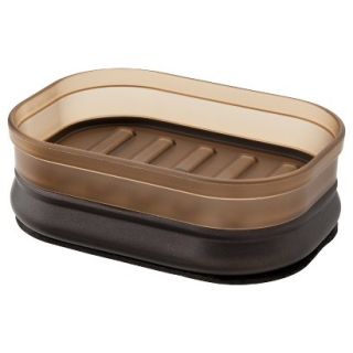 InterDesign Gina Bronze Ribbed Frost Soap Dish   Brown