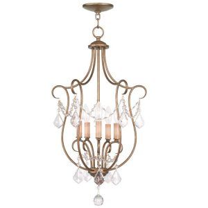 LiveX Lighting LVX 6436 48 Antique Gold Leaf Chesterfield Entry and Foyer Lighti