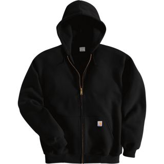 Carhartt Hooded Zip Front Sweatshirt   Black, Small, Regular Style, Model K122