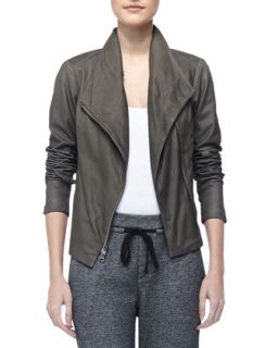 Womens Paper Asymmetric Leather Jacket   Vince