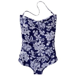 Clean Water Womens 1 Piece Floral Swimsuit  Blue S