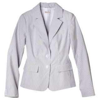 Merona Womens Seersucker Jacket   Grey/White   XL