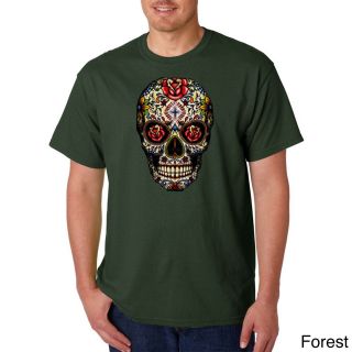 Los Angeles Pop Art Mens Sugar Skull T shirt Green Size S