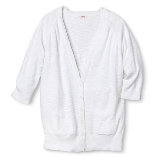 Mossimo Supply Co. Juniors Plus Size 3/4 Sleeve Boyfriend Sweater   White 3X