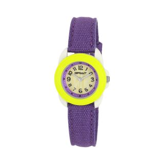 Sprout Eco Friendly Womens Bamboo Yellow & Purple Strap Watch
