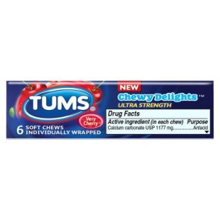 TUMS Chewy Delights Ultra Strength Cherry Soft Chews   6 Count