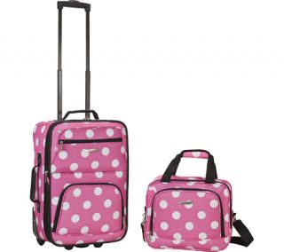 Rockland 2 Piece Luggage Set F102   Pink Dot Luggage Sets