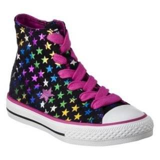 Girls Converse One Star Stars Midtop Sneaker   Black 4