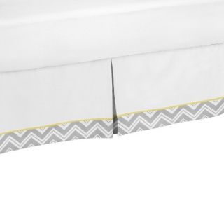 Yellow and Gray Zig Zag Toddler Bed Skirt