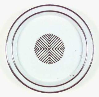 Dansk Quadrille Dinner Plate, Fine China Dinnerware   Brown Trim, Verge & Geomet