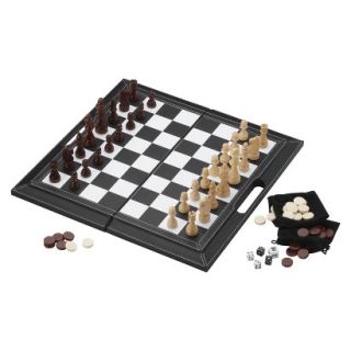 Mainstreet Classics 3 in 1 Chess/ Checkers/ Backgammon Leatherette Game Pack