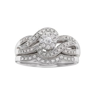 I Said Yes 1/3 CT. T.W. Diamond Wave Bridal Ring Set, White, Womens