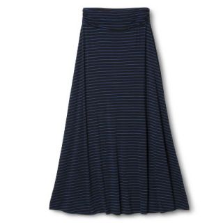 Merona Womens Knit Maxi Skirt   Black/Waterloo Blue Stripe   XL