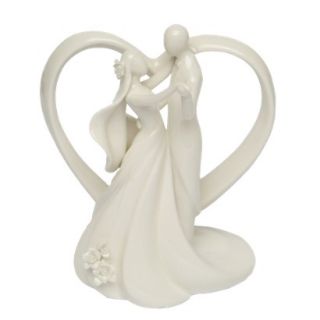 Heart Arch and Couple Cake Topper   Ivory