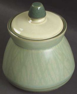 Denby Langley Calm (Dark Green & Matte) Sugar Bowl & Lid, Fine China Dinnerware
