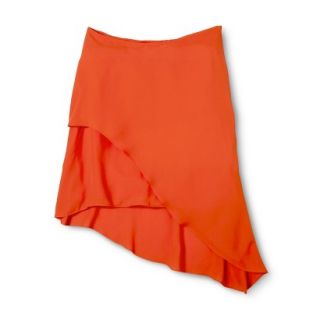 AMBAR Womens Asymmetrical Skirt   Orange Zing 10