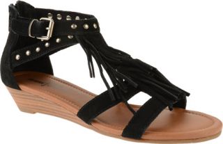 Womens Minnetonka Monaco   Black Suede Sandals