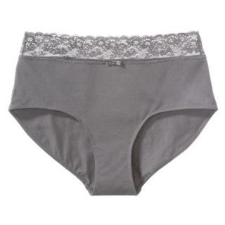 Gilligan & OMalley Womens Cotton With Lace Hipster Brief   Heather Gray XL