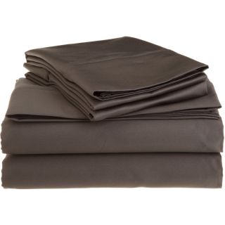 None Egyptian Cotton 1200 Thread Count Solid Oversized Sheet Set Grey Size King