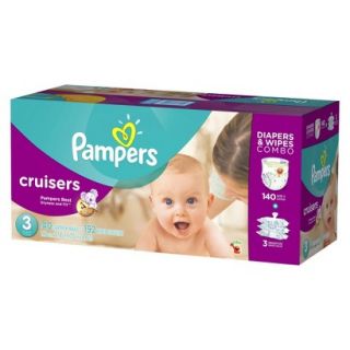Pampers Cruisers Diapers & Sensitive Wipes Combo Pack Size 3 (140 Count),