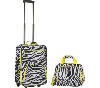 Rockland 2 Piece Luggage Set F102   Lime Zebra Luggage Sets